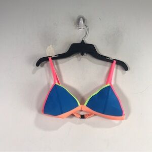 Triangl Color Block Triangle Bikini Swim Top, Women's Size S - Blue/Multicolor